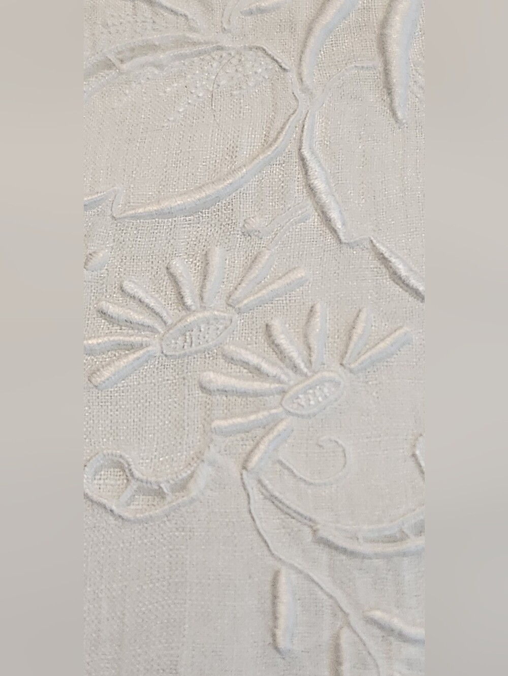 PREMIUM SHEER LINEN TABLECLOTH NICE EMBROIDERY - Picture 7 of 12